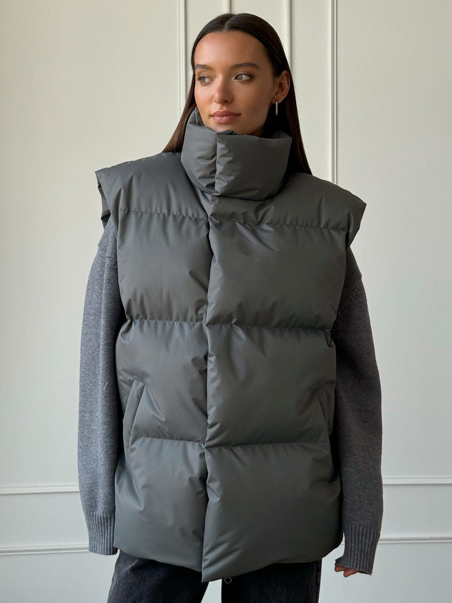 Pia Quilted Stand Collar Puffer Vest