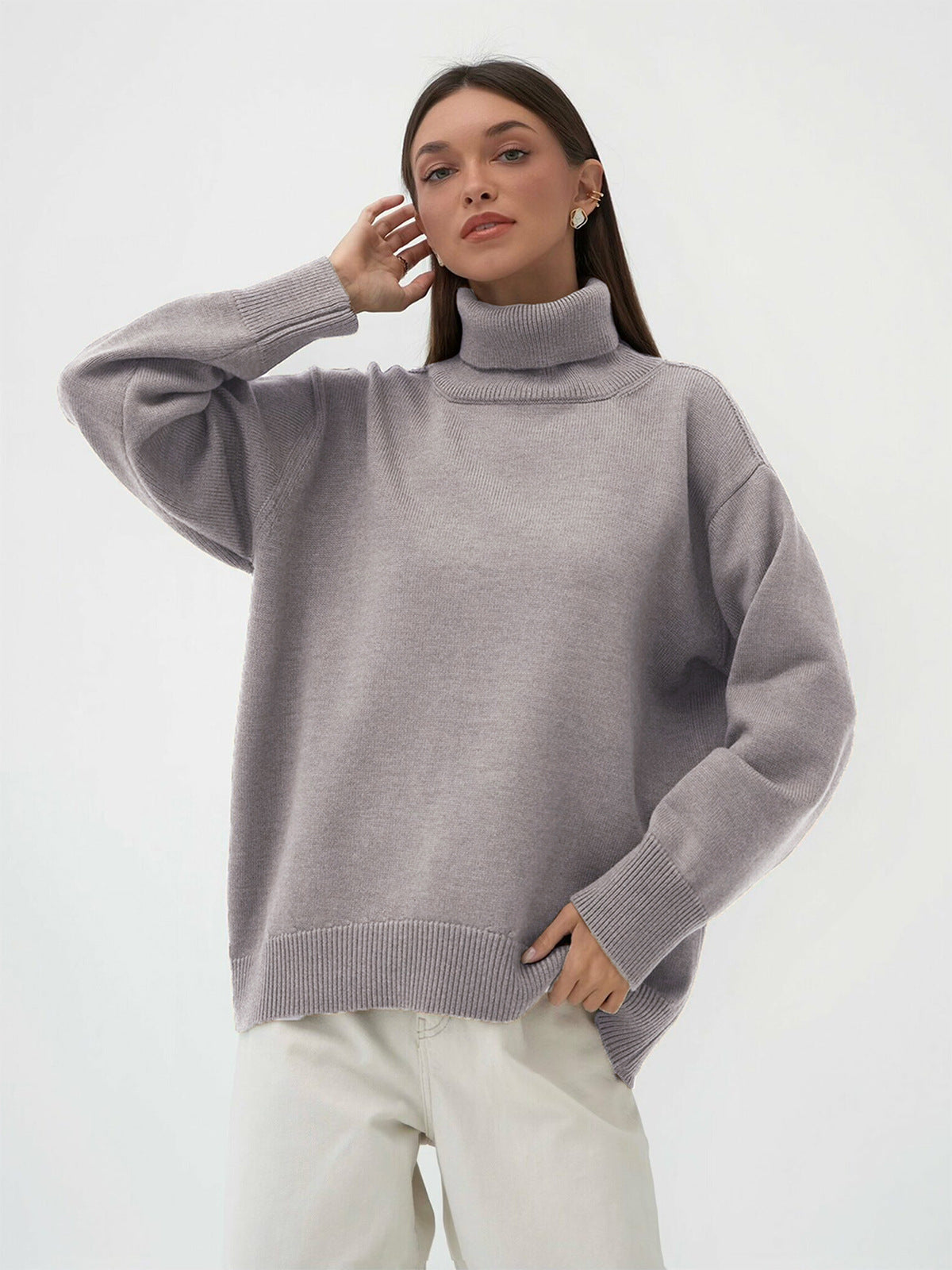 Estrella Oversized Knit Turtleneck Sweater