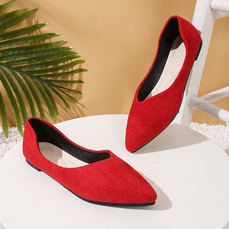 Women's Pointed Toe Ballet Flats Slip-On Comfortable
