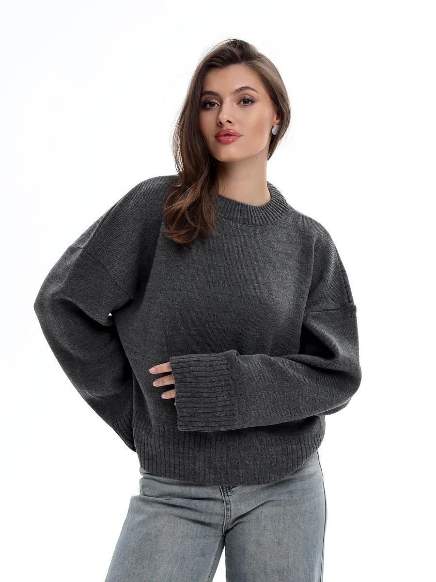 Signe Ribbed-Cuff Oversized Pullover Sweater