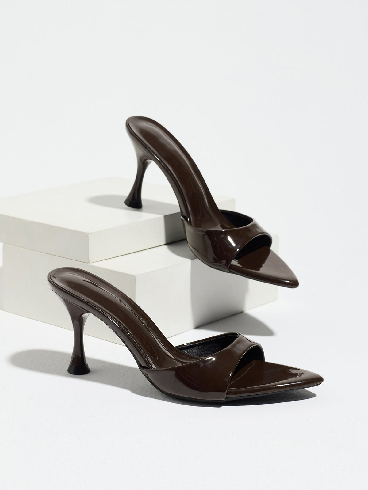 Women's Sculpted Patent Mule Heels