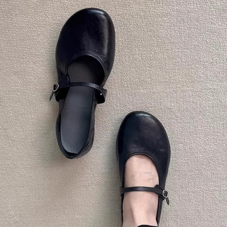 Women's Mary Jane Flats with Adjustable Strap