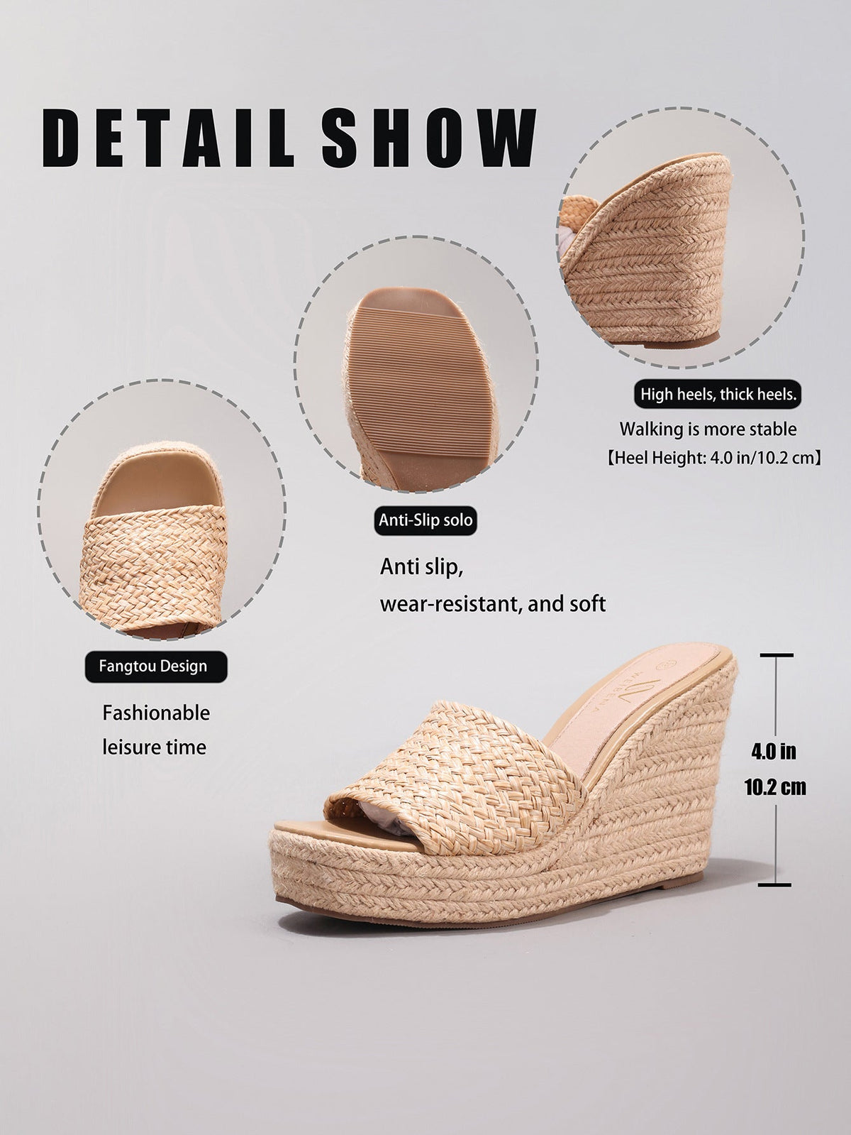 Garance Woven Straw Platform Mule Sandals