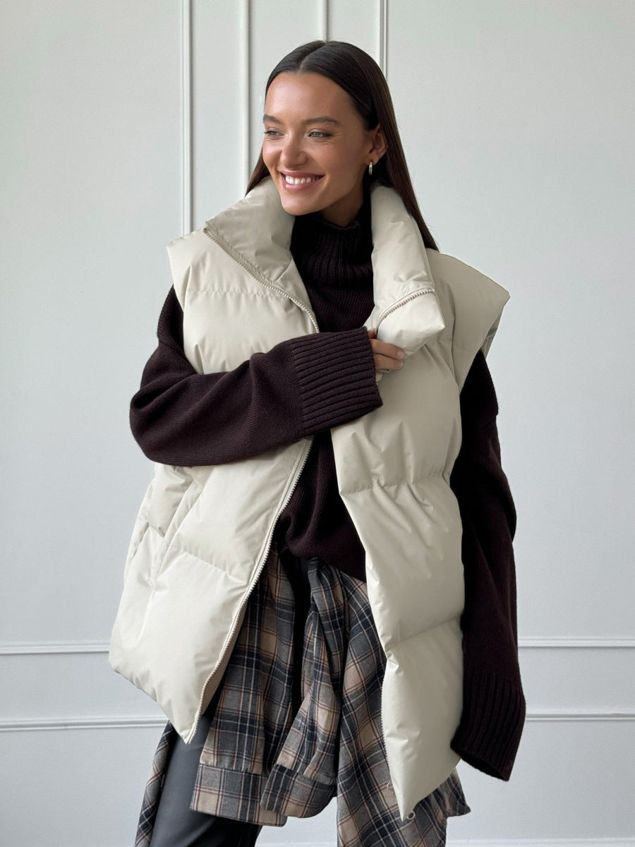 Pia Quilted Stand Collar Puffer Vest