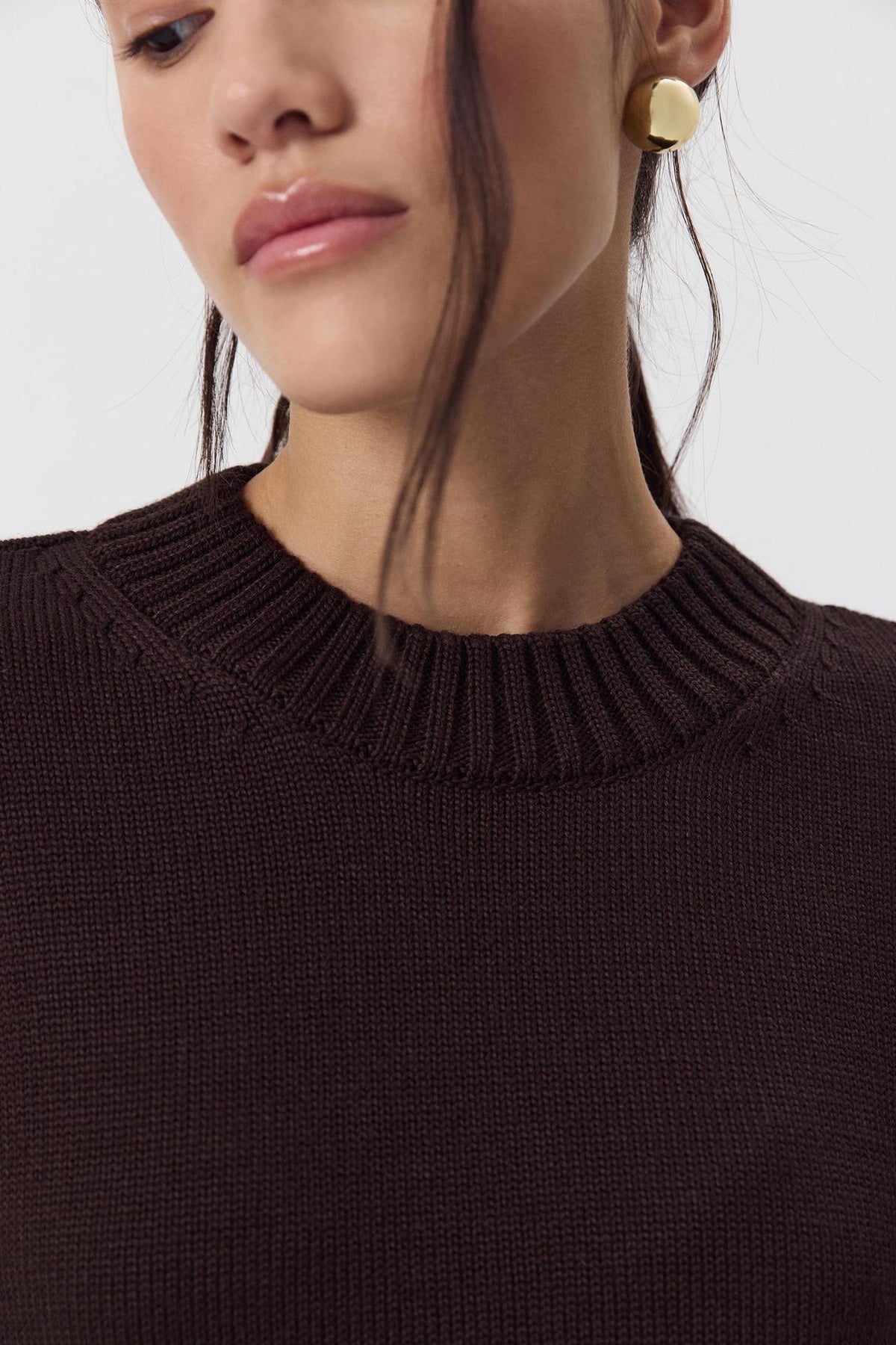 Ottilia Cotton Crew Neck Drop Shoulder Sweater