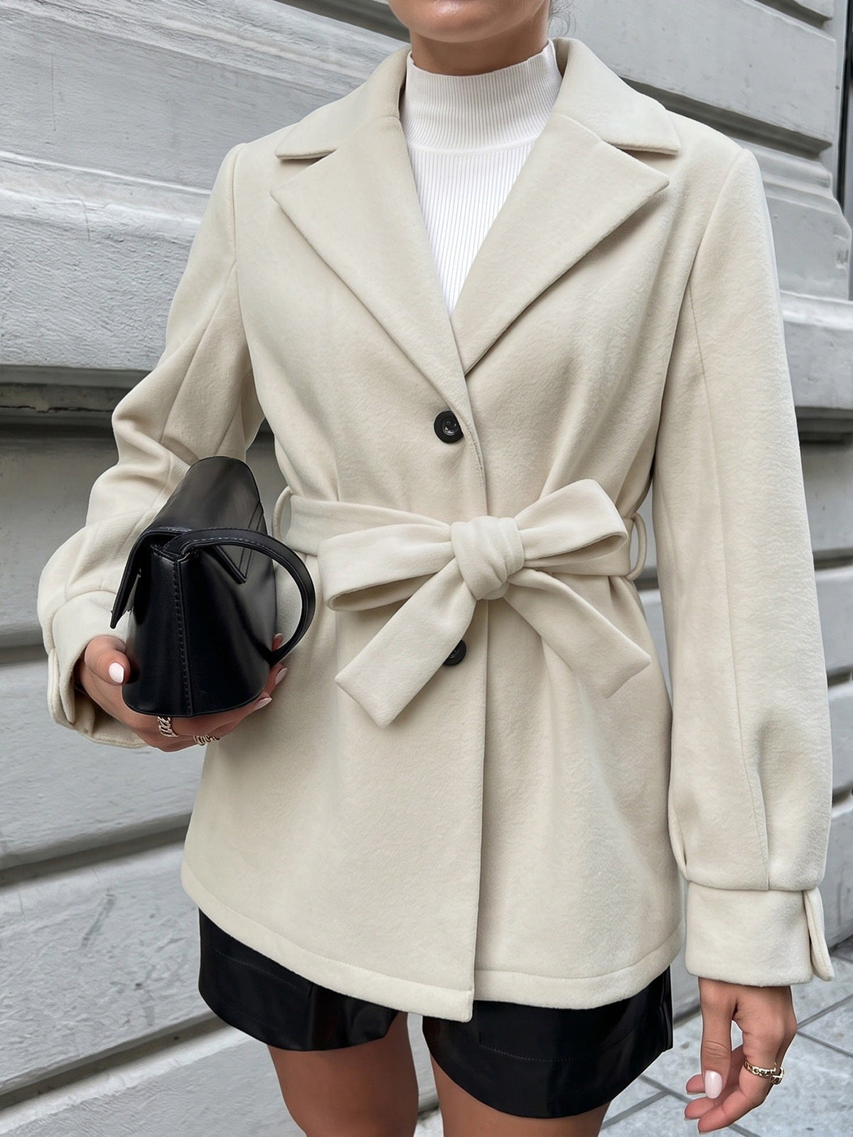 Millie Belted Wool Blend Short Coat