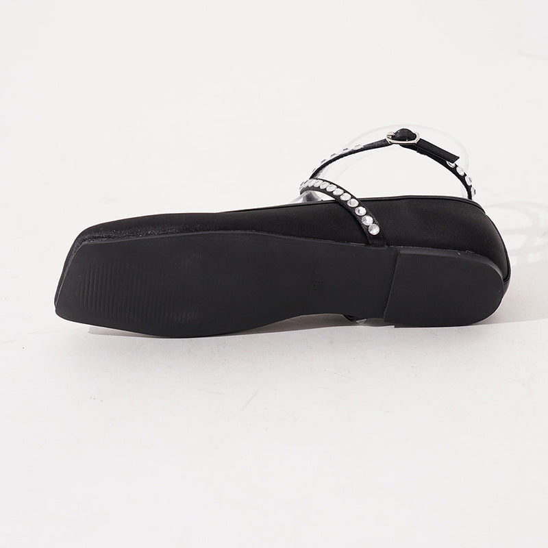 Celinea Crystal Strap Ballet Flats