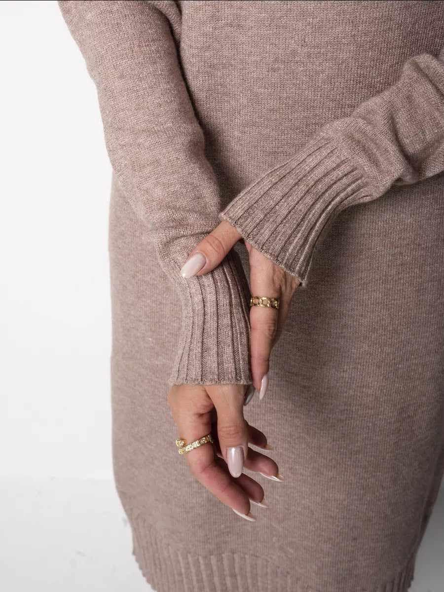 Vibeke Turtleneck Knit Sweater Dress