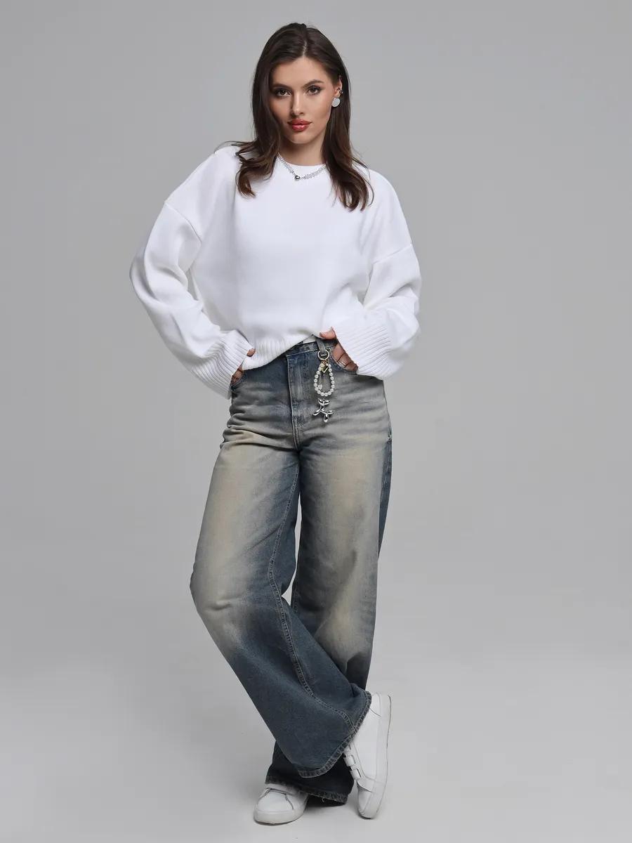 Signe Ribbed-Cuff Oversized Pullover Sweater
