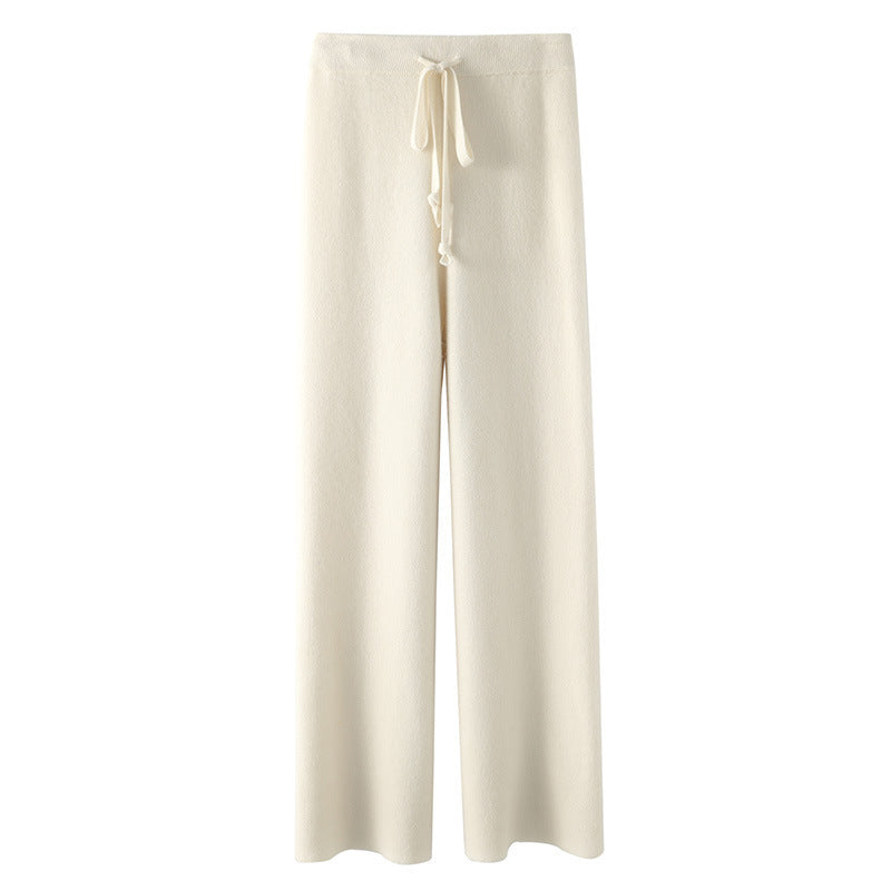Malin Drawstring Wide-Leg Wool Pants