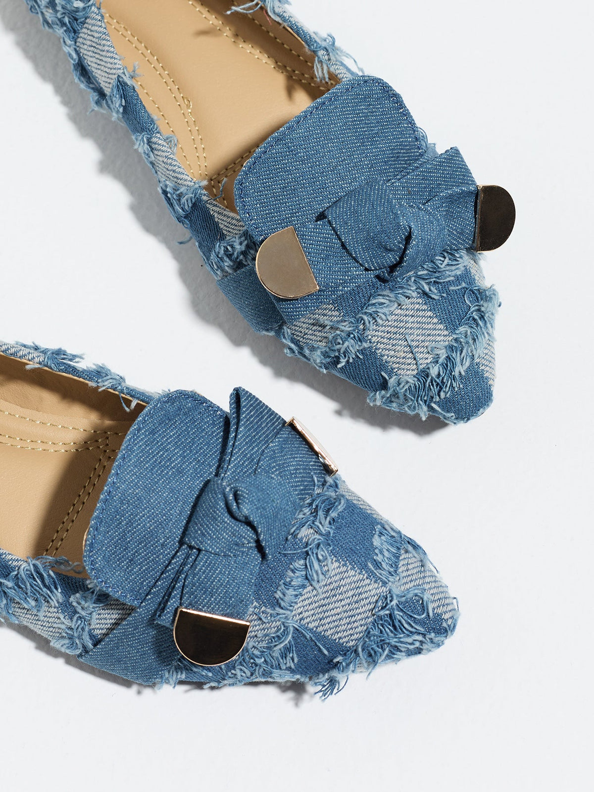 Carla Denim Pointed Toe Slip-On Flats