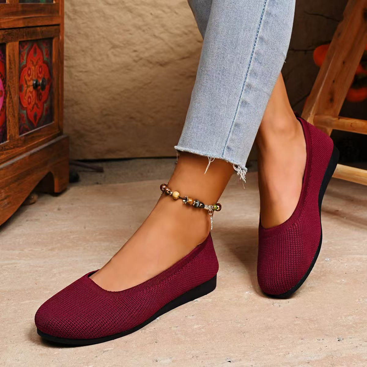 Astri Knit Slip-On Comfort Ballet Flats