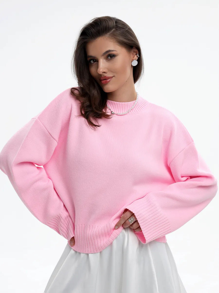 Signe Ribbed-Cuff Oversized Pullover Sweater