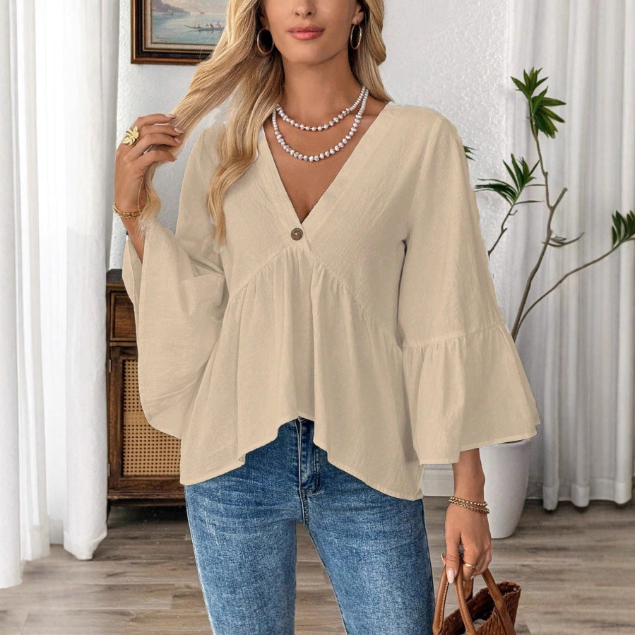 Faye Bohemian Flare Sleeve Blouse