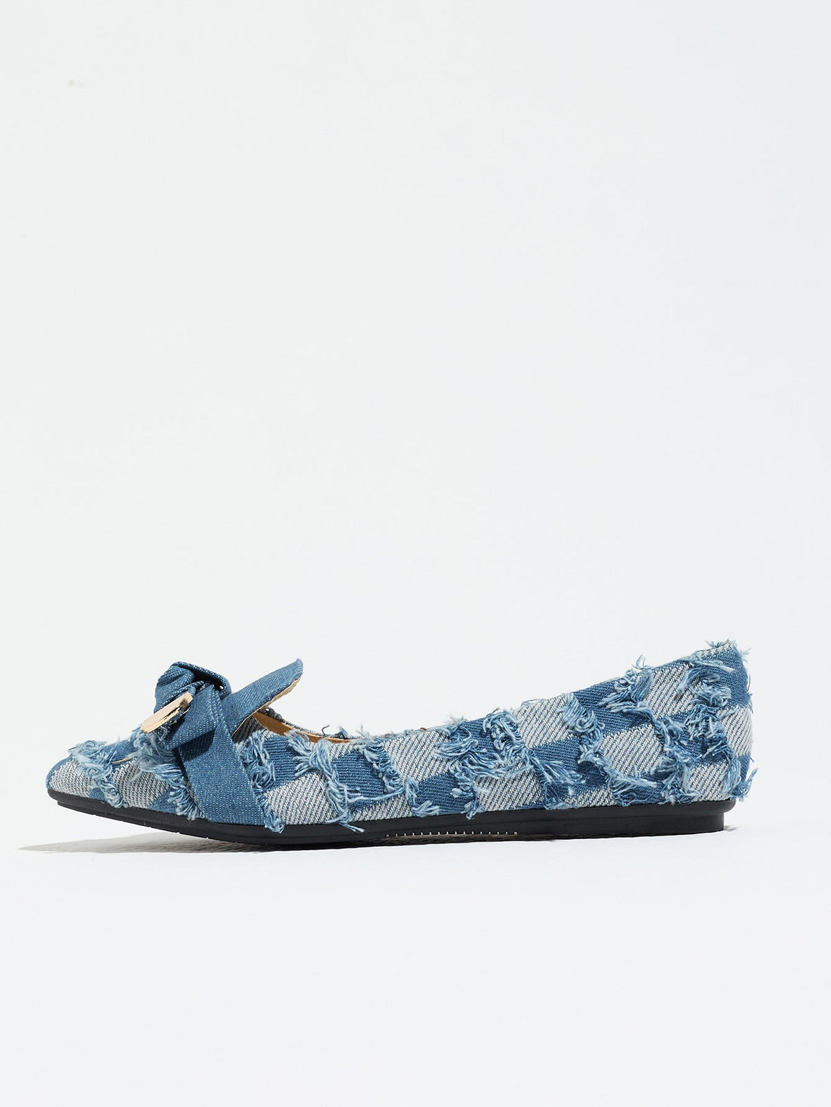Carla Denim Pointed Toe Slip-On Flats