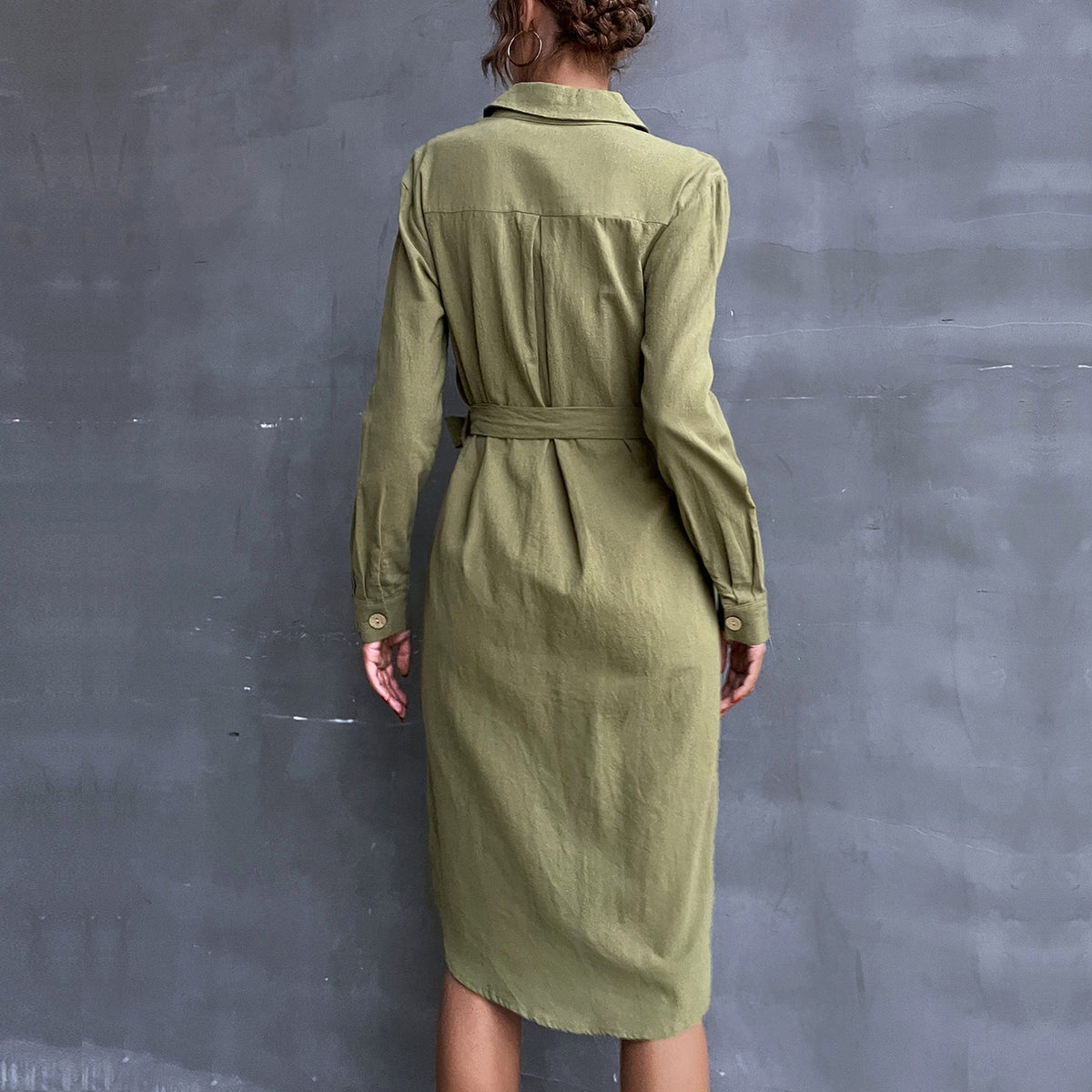 Caroline Cotton Button Shirt Dress