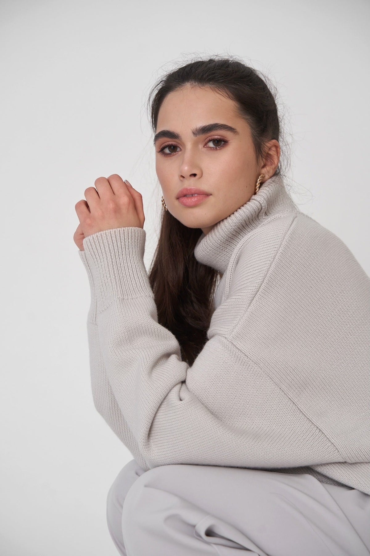 Estrella Oversized Knit Turtleneck Sweater