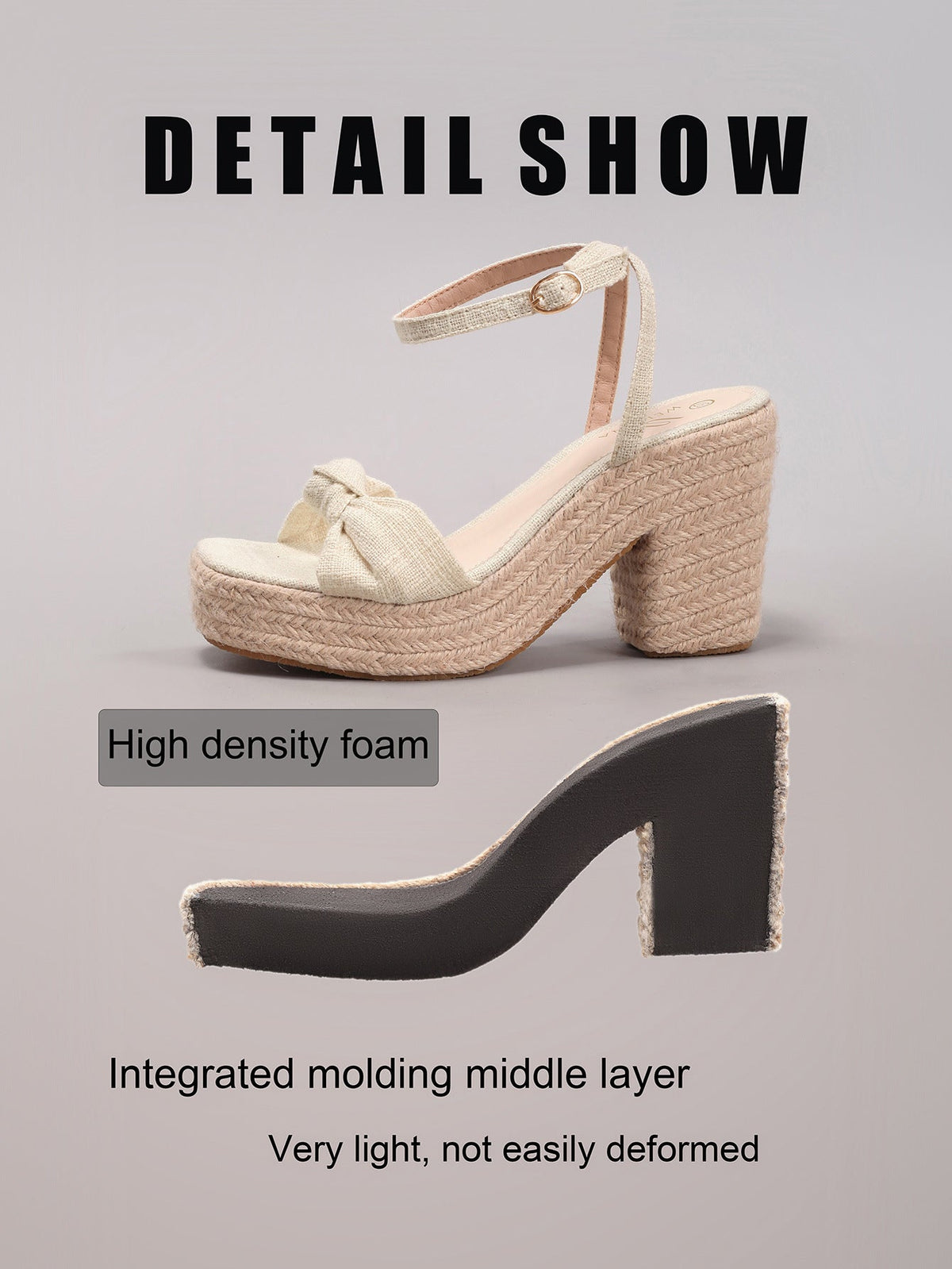 Lucette Knotted Bow Espadrille Wedge Sandals