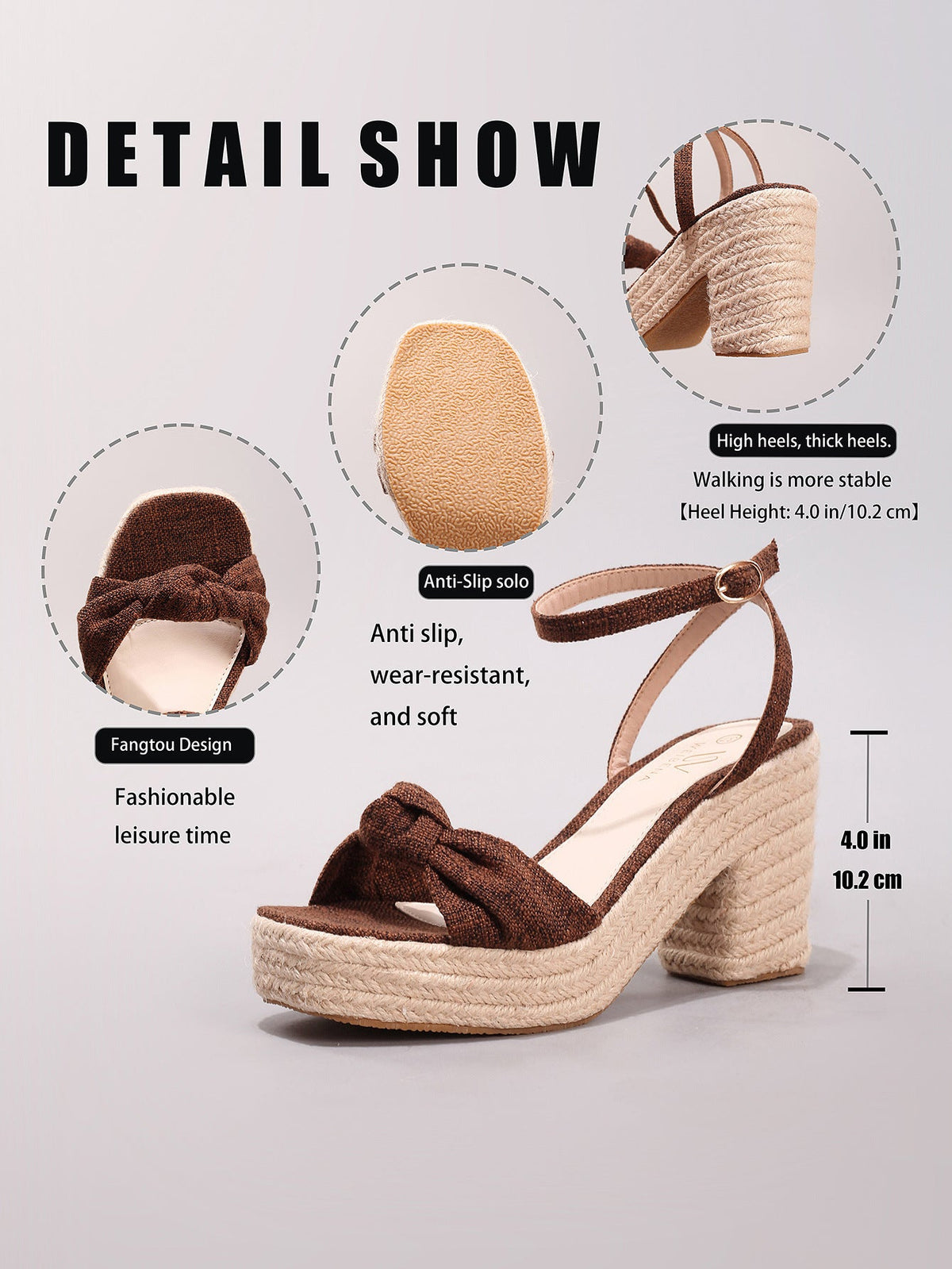 Lucette Knotted Bow Espadrille Wedge Sandals