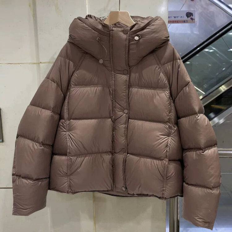 Women's Hooded Puffer Jacket with Drawstring