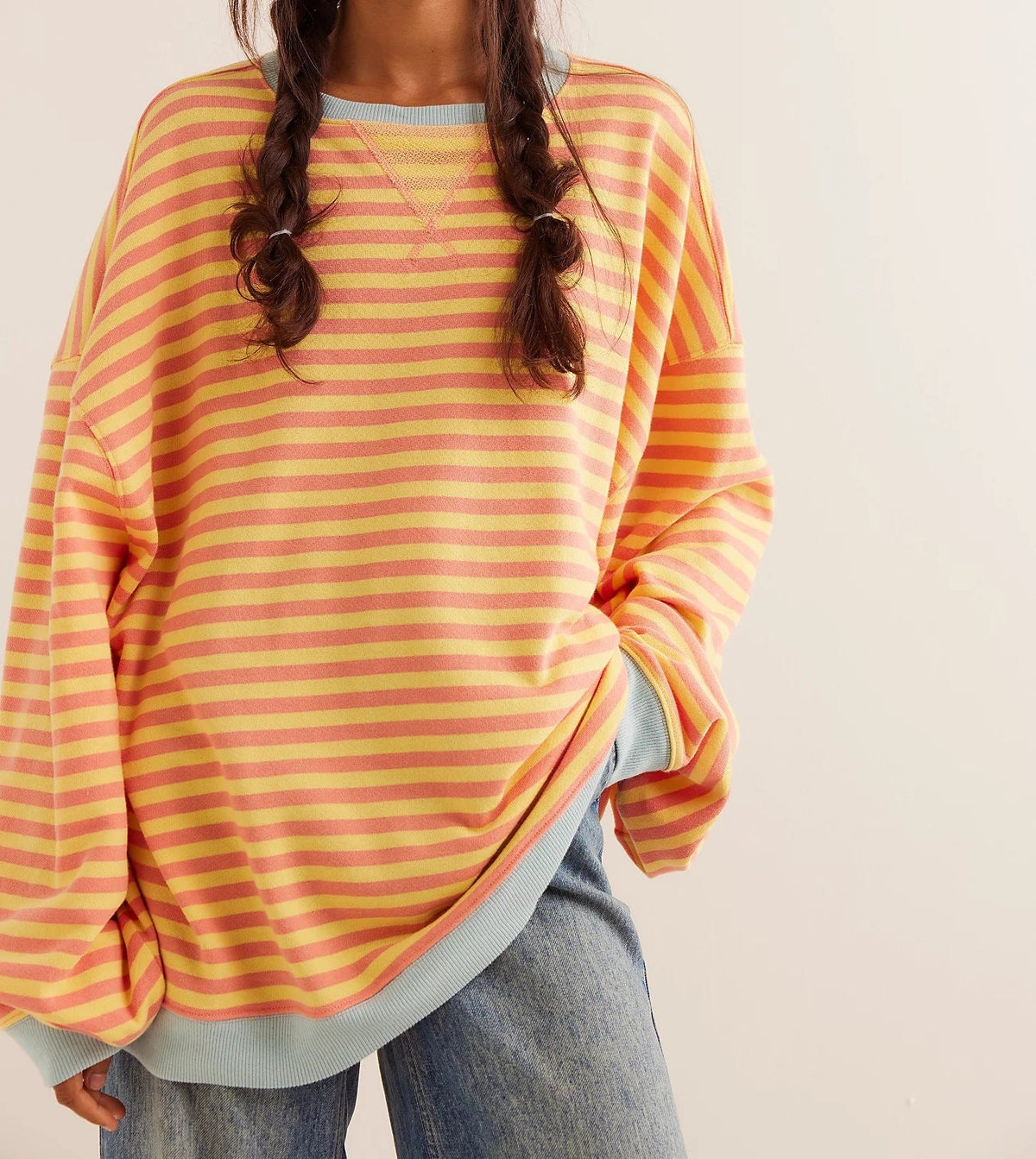 Flore Striped Oversized Crewneck Sweater