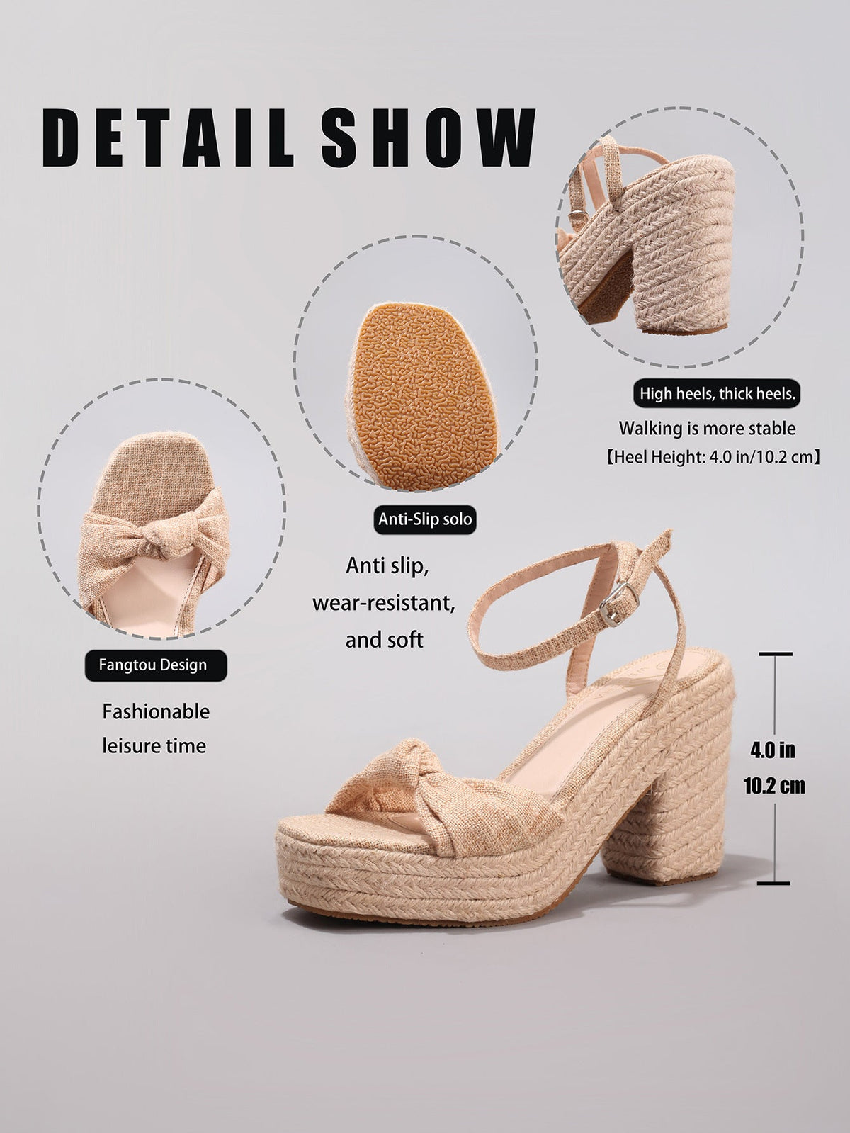 Lucette Knotted Bow Espadrille Wedge Sandals