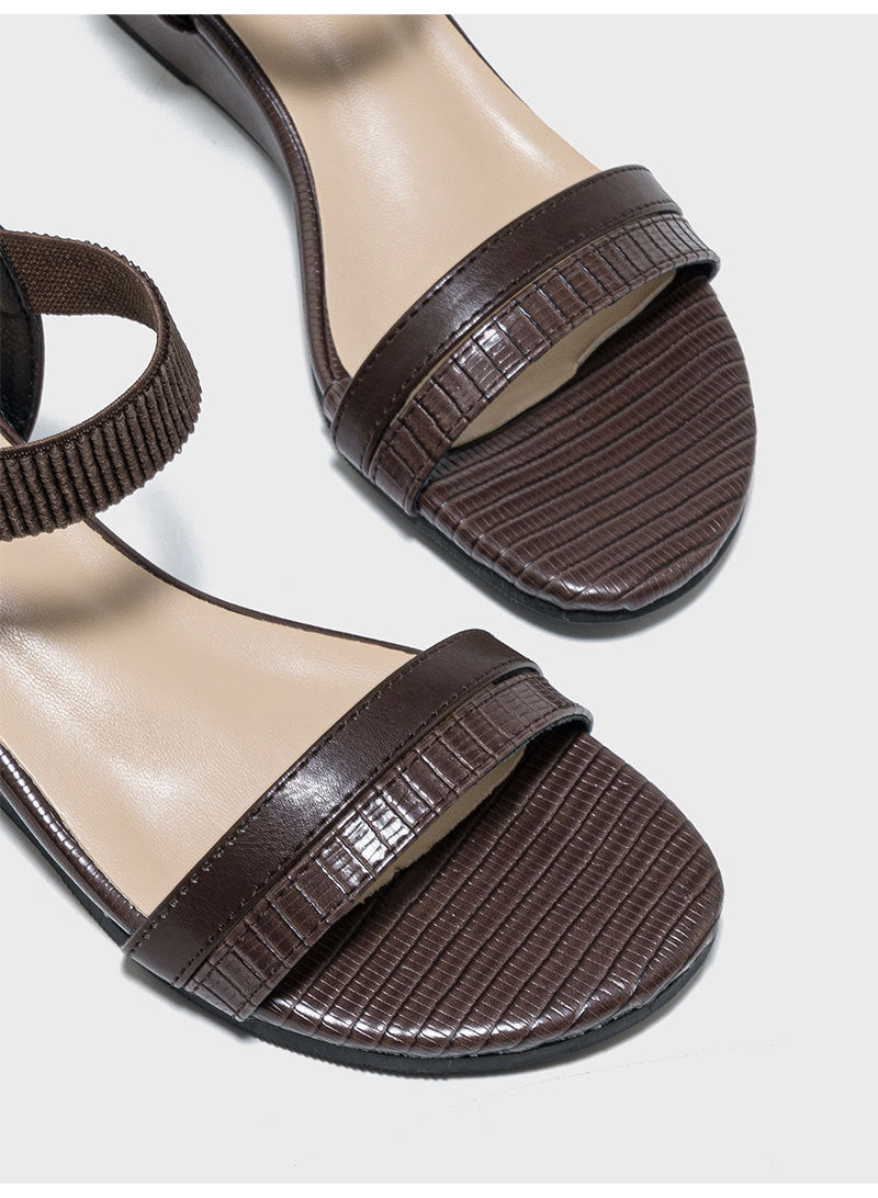 Odile Textured Strap Low Wedge Sandals