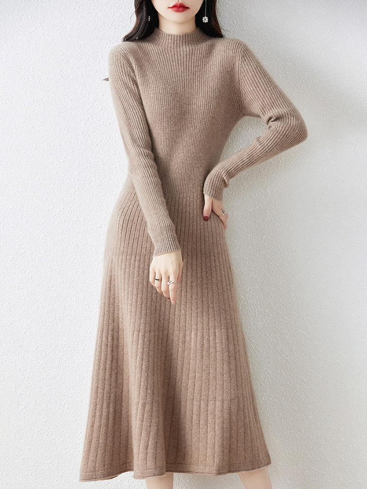 Viola Ribbed Merino Wool Sweater Dress