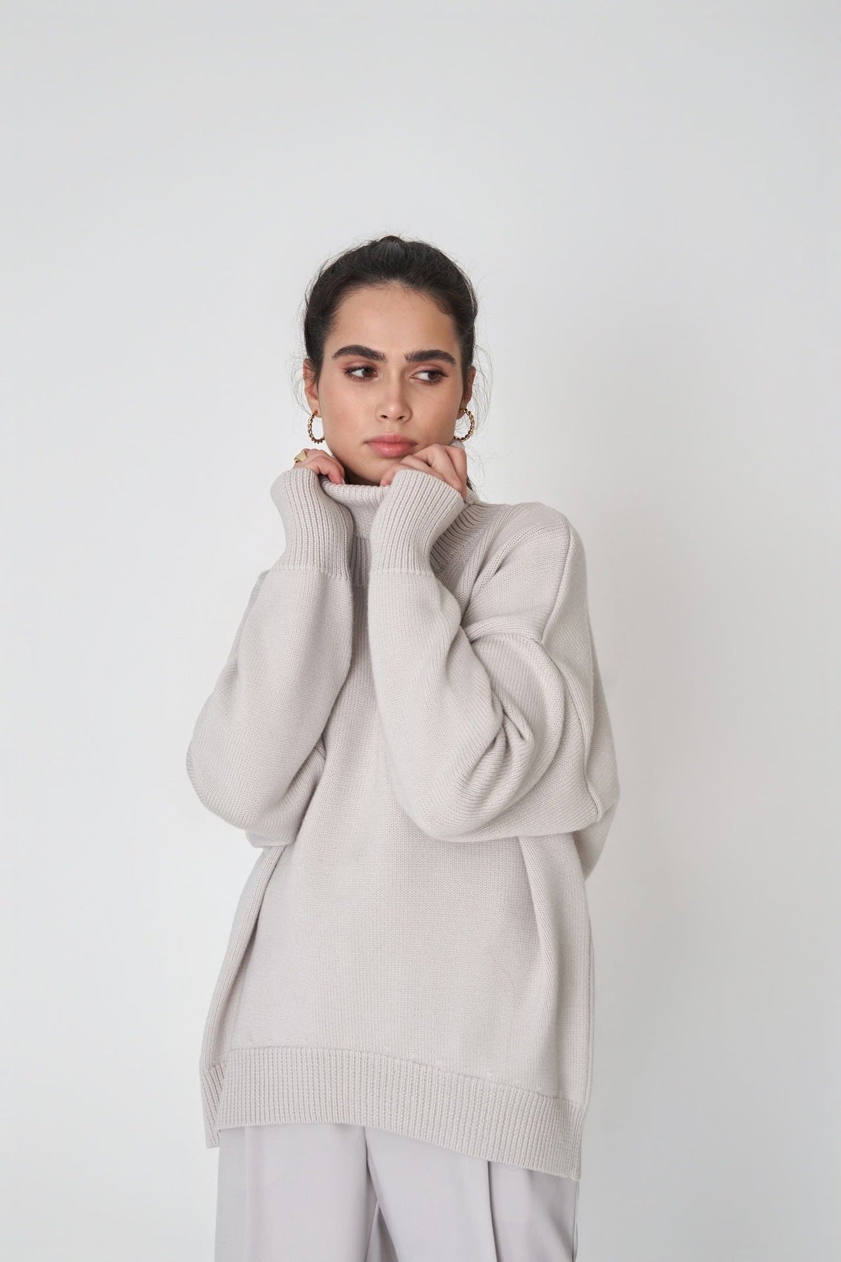 Estrella Oversized Knit Turtleneck Sweater