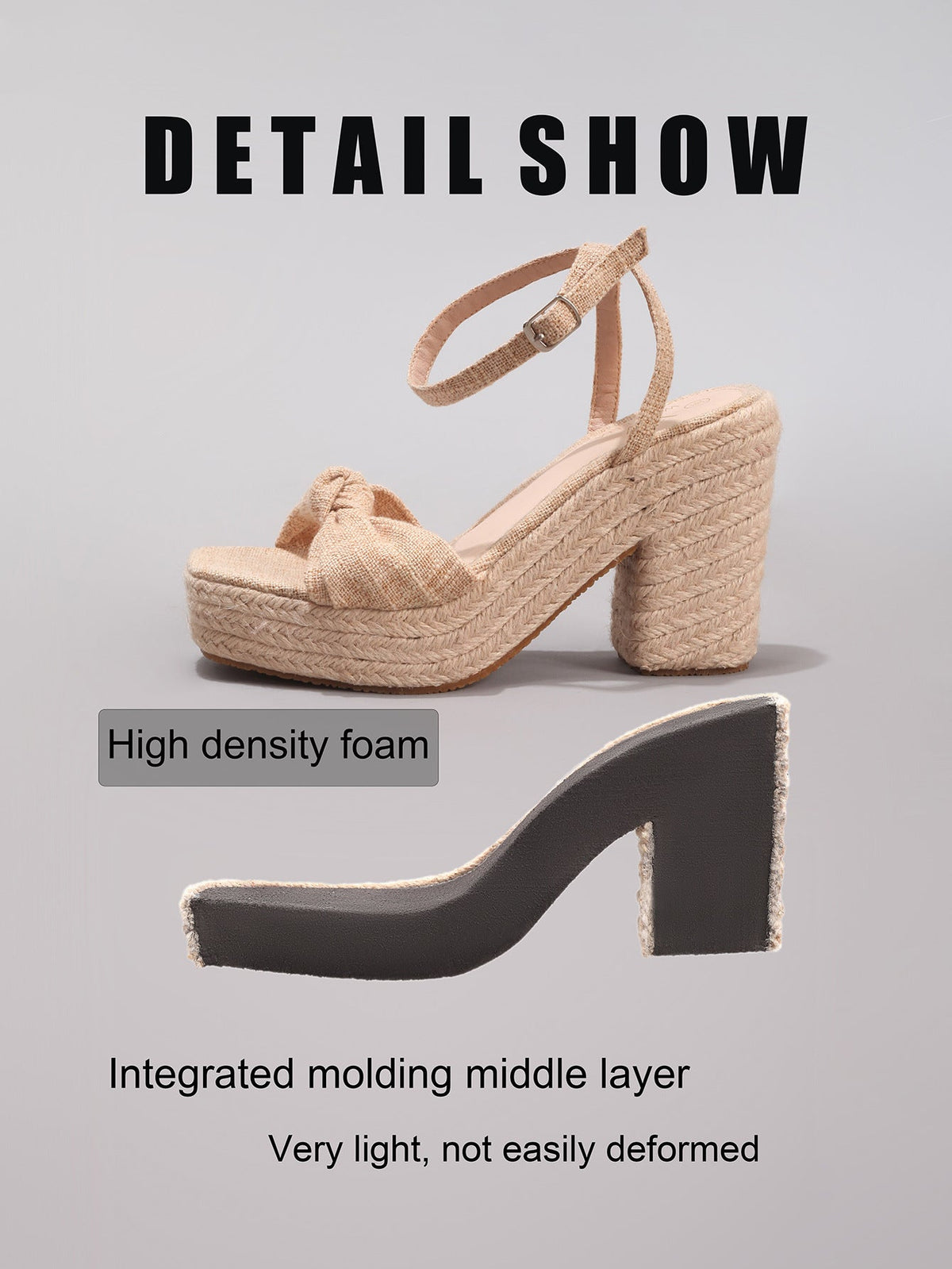 Lucette Knotted Bow Espadrille Wedge Sandals