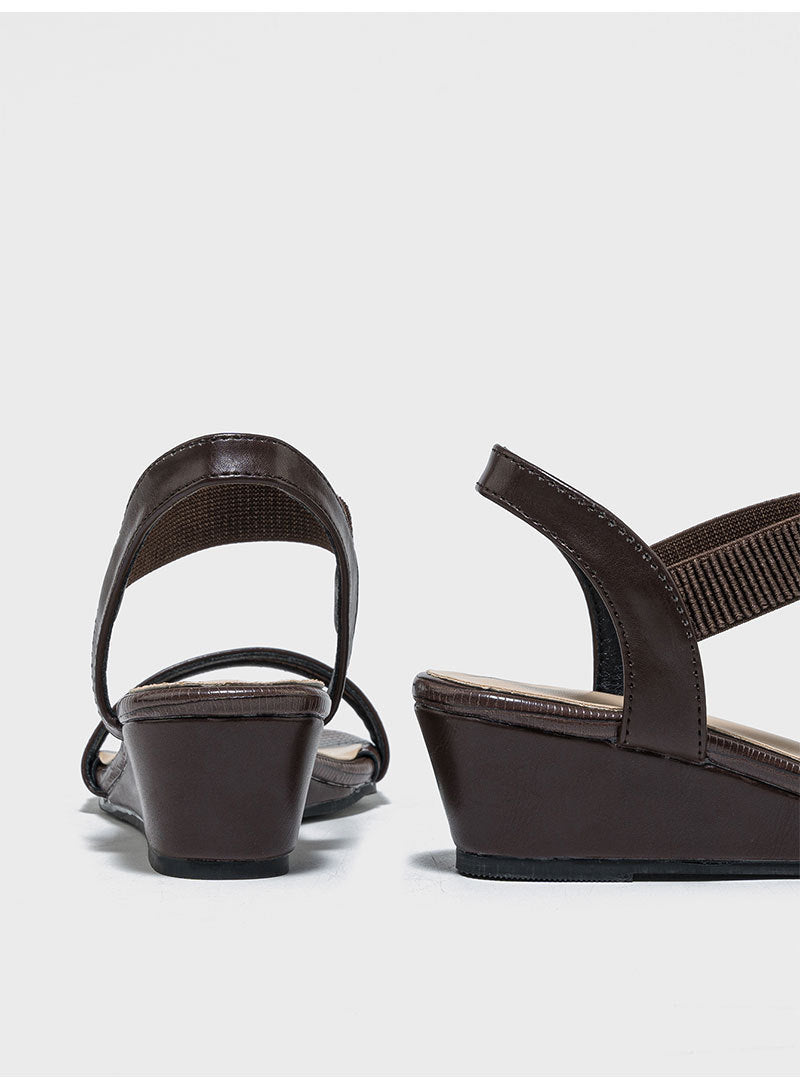 Odile Textured Strap Low Wedge Sandals