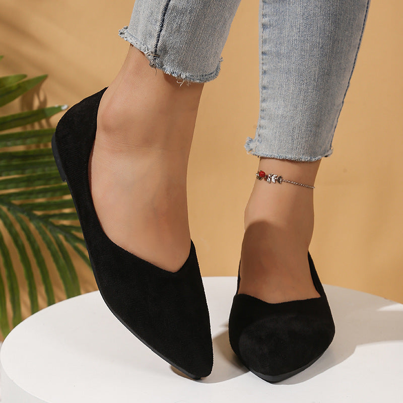 Women's Pointed Toe Ballet Flats Slip-On Comfortable