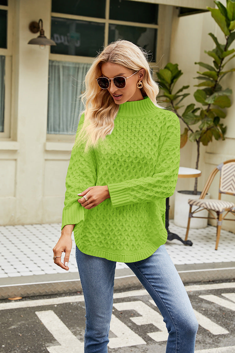 Gaelle Textured Mock Neck Tunic Sweater