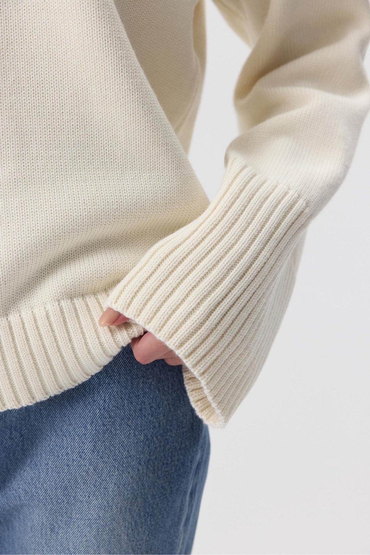 Ottilia Cotton Crew Neck Drop Shoulder Sweater
