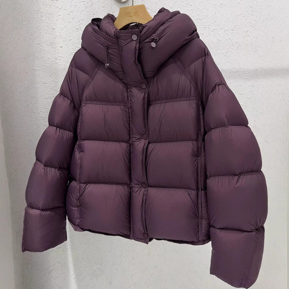 Women's Hooded Puffer Jacket with Drawstring