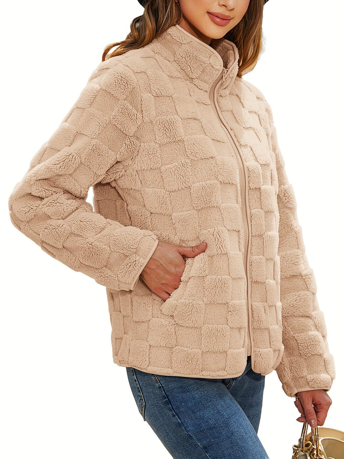 Pilar Checkered Fleece Zip-Up Jacket