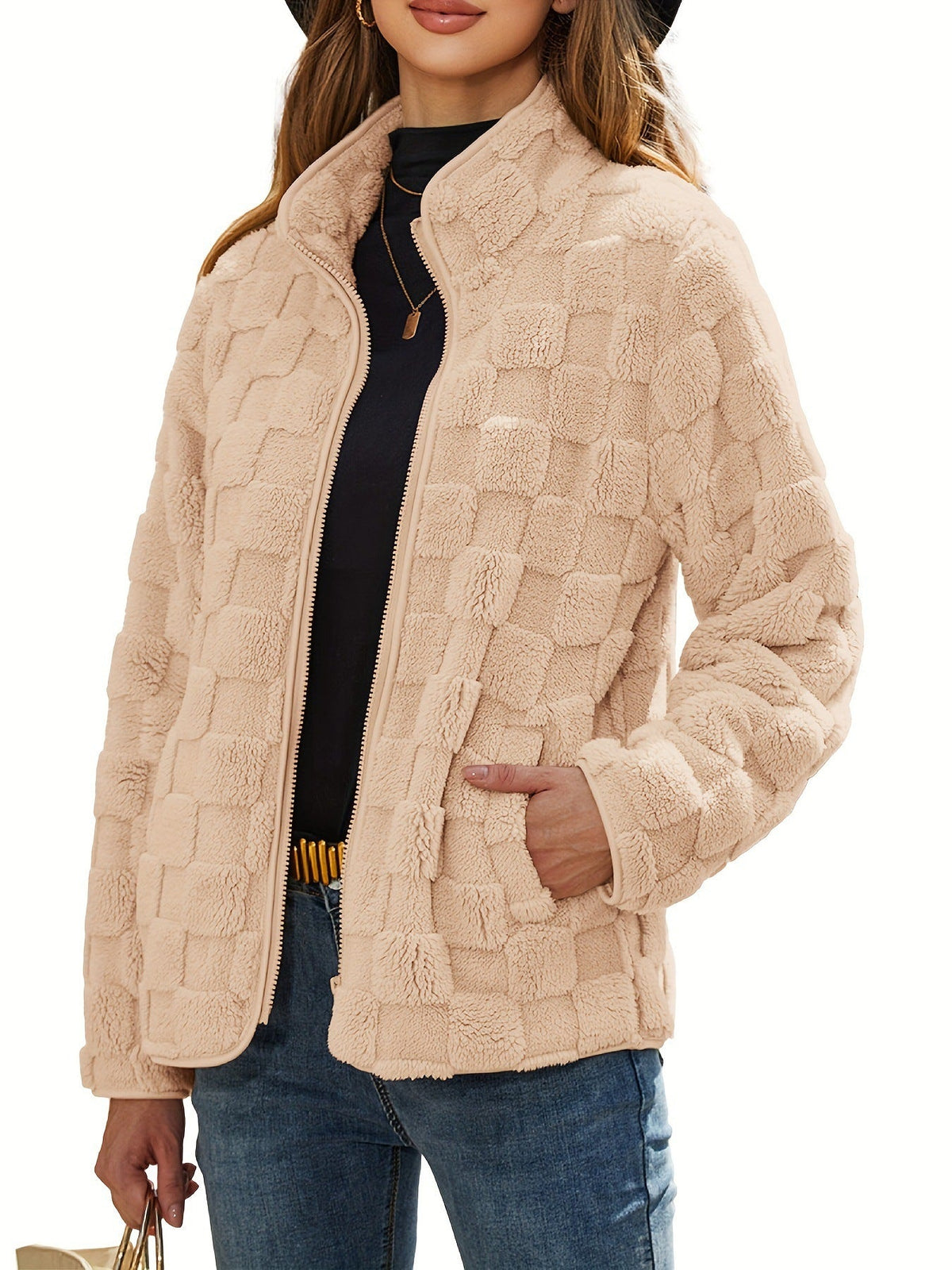 Pilar Checkered Fleece Zip-Up Jacket