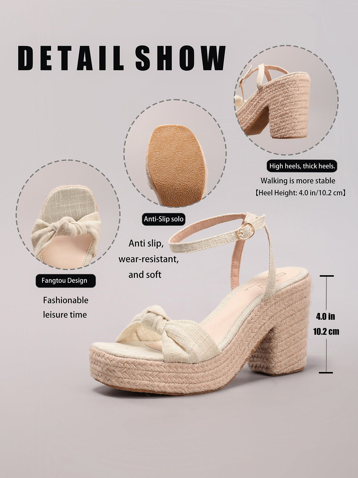Lucette Knotted Bow Espadrille Wedge Sandals