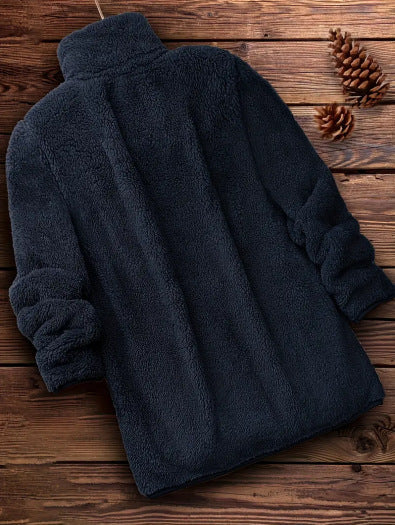 Women's Teddy Half-Zip Pullover with High Collar