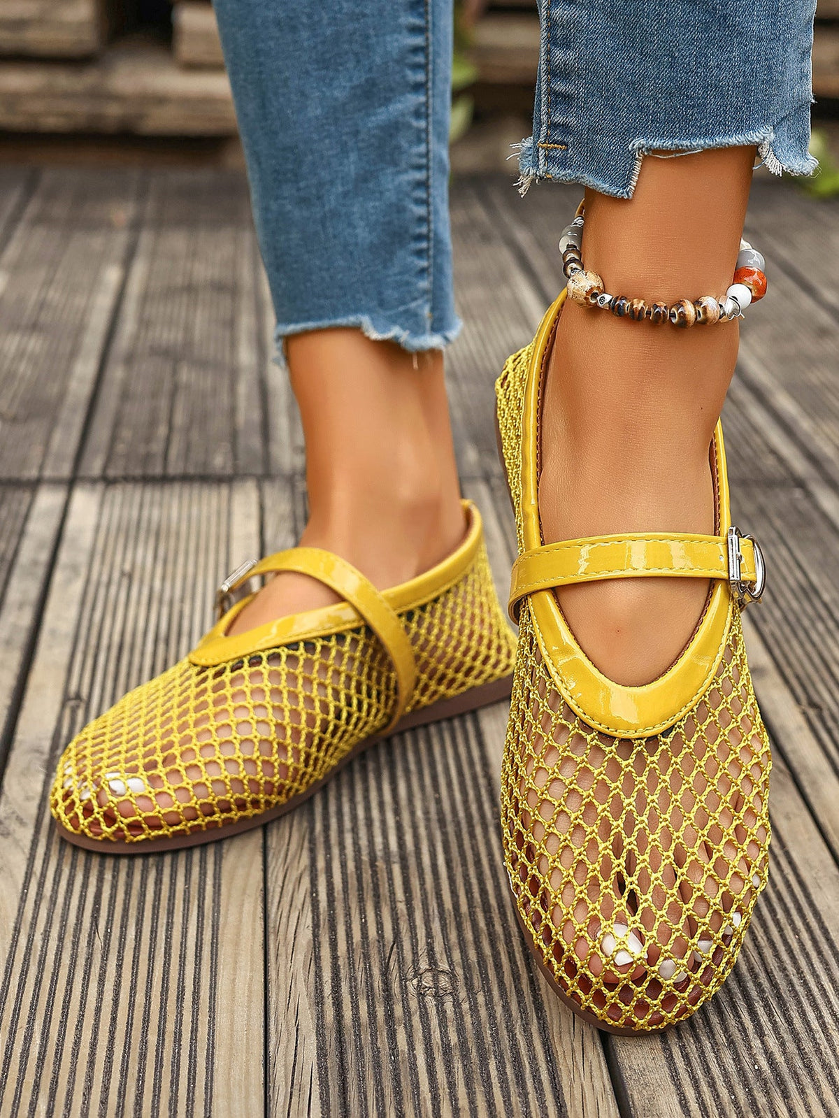 Maribel Mesh Mary Jane Flats