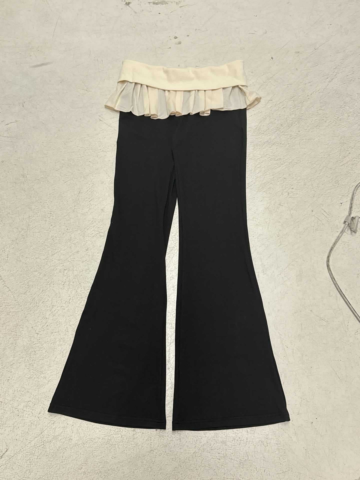 Women's Flared Trousers with Adjustable Belt
