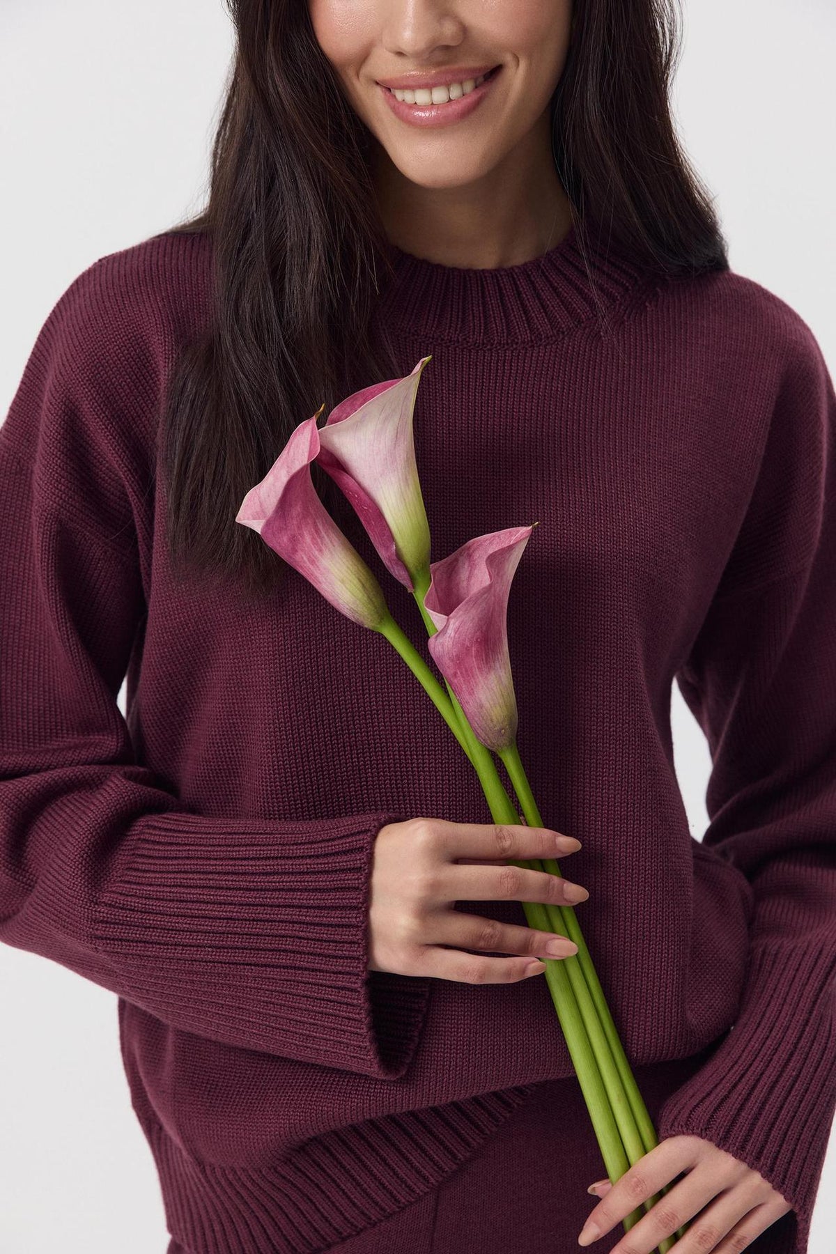 Ottilia Cotton Crew Neck Drop Shoulder Sweater