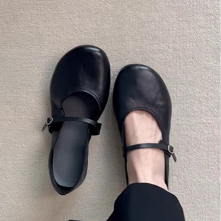 Women's Mary Jane Flats with Adjustable Strap