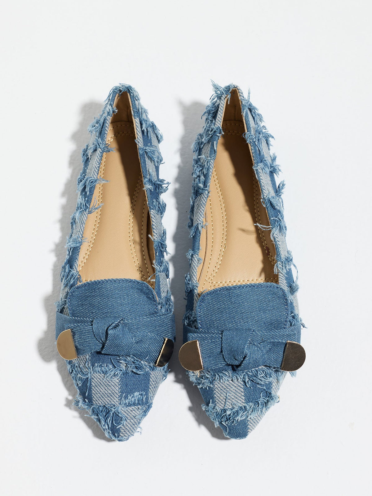 Carla Denim Pointed Toe Slip-On Flats