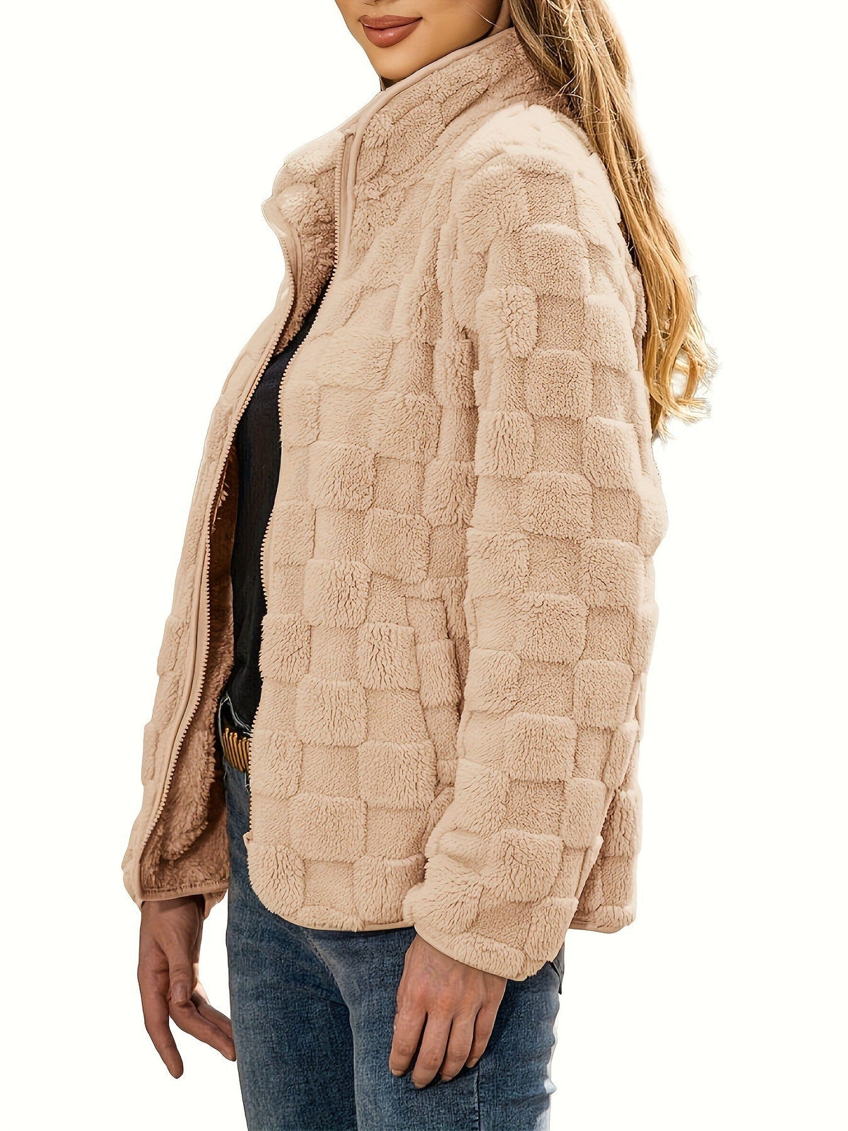 Pilar Checkered Fleece Zip-Up Jacket