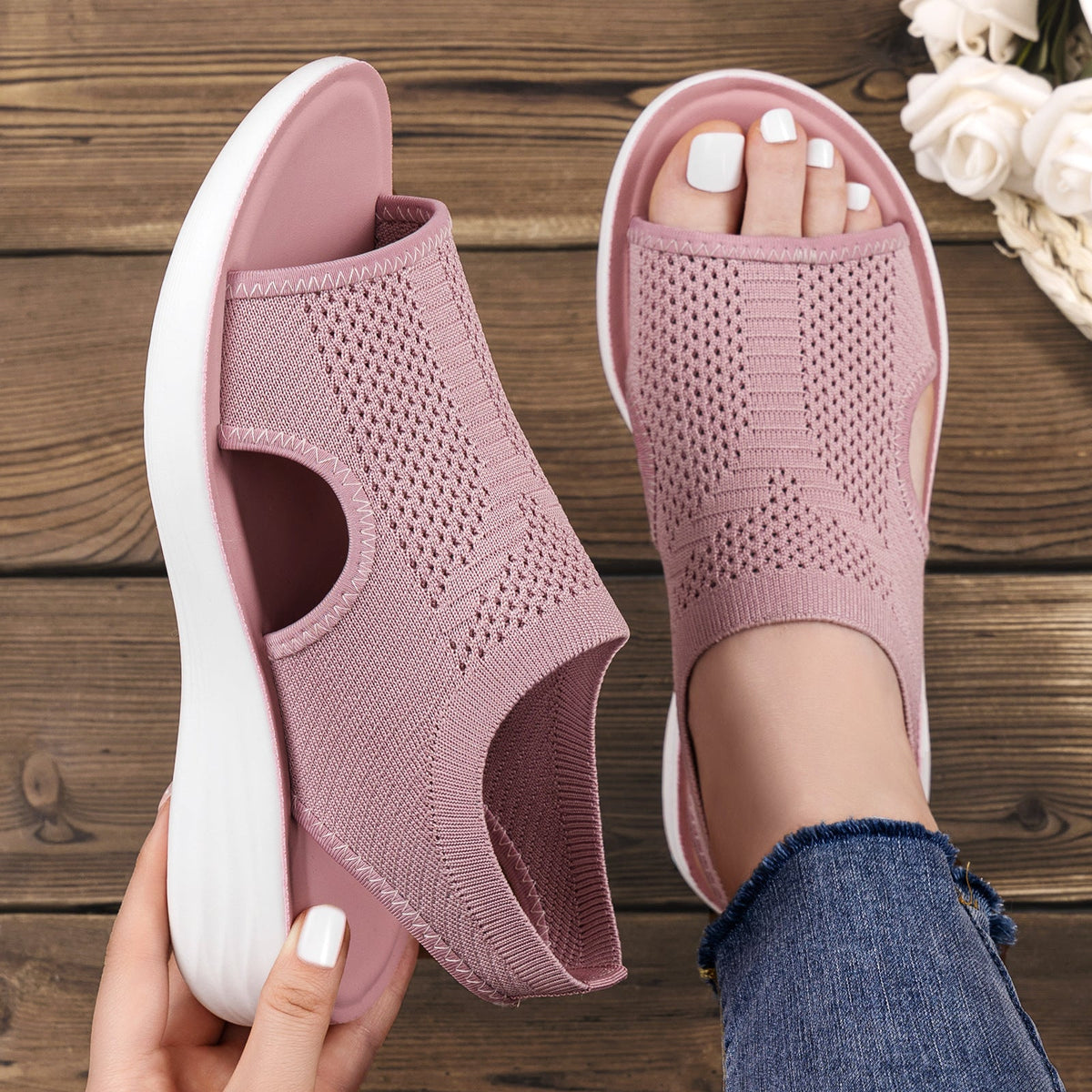 Monica Comfort Knit Sandals