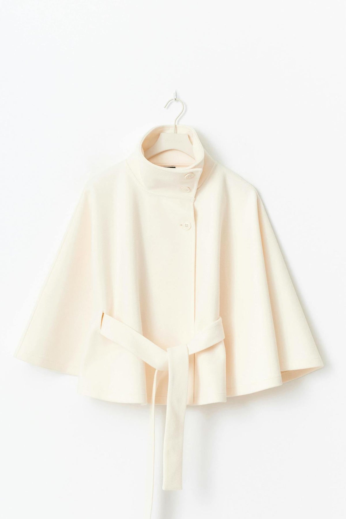 Anneke Button-Front Belted Cape Coat