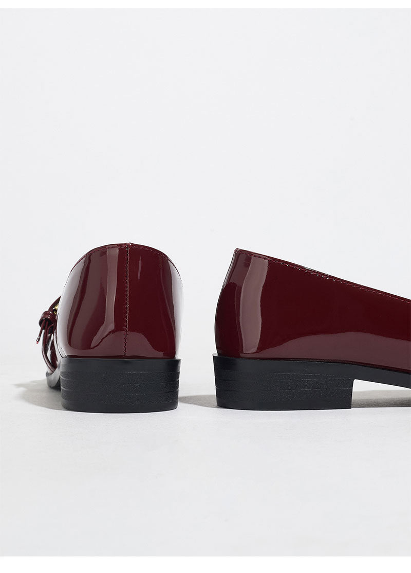 Ophelie Patent Square Toe Bar Loafers