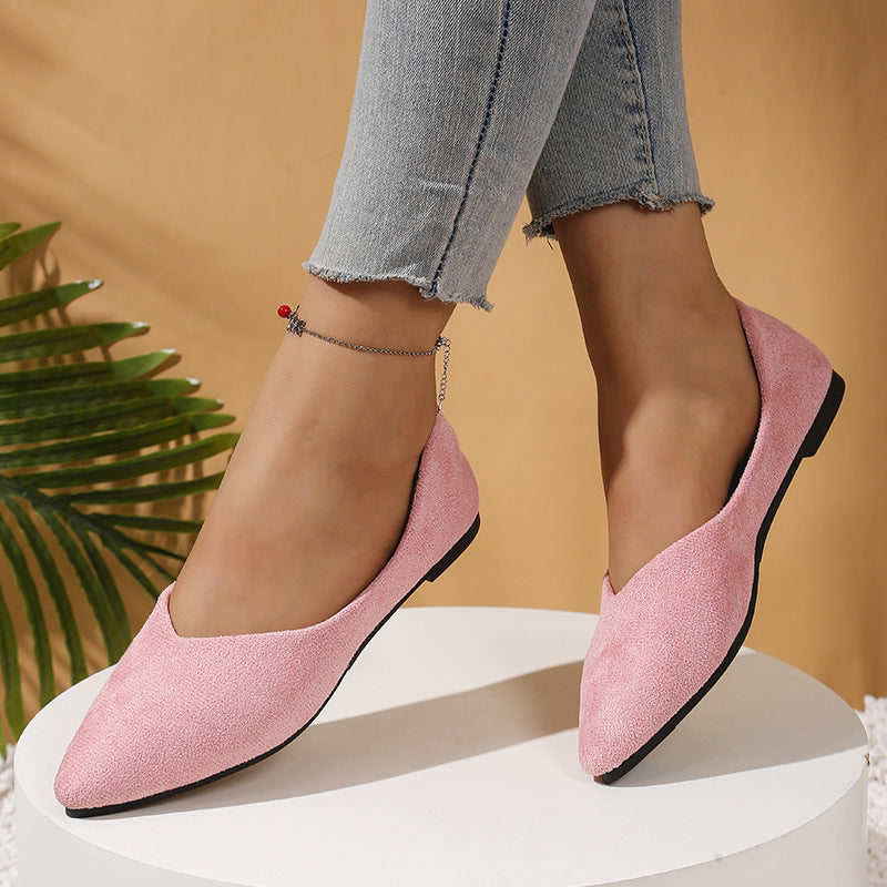 Women's Pointed Toe Ballet Flats Slip-On Comfortable