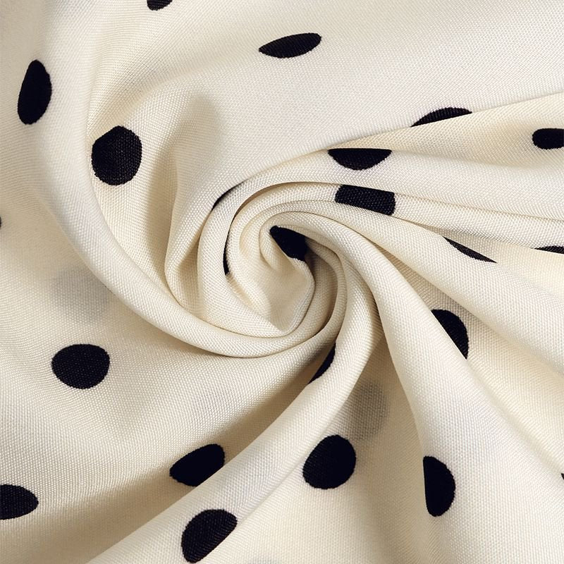Vanja Polka Dot Tie Neck Pleated Midi Dress